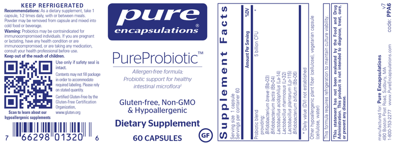 PureProbiotic (Pure Encapsulations) label