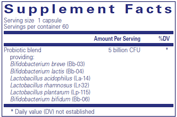 PureProbiotic (Pure Encapsulations) supplement facts