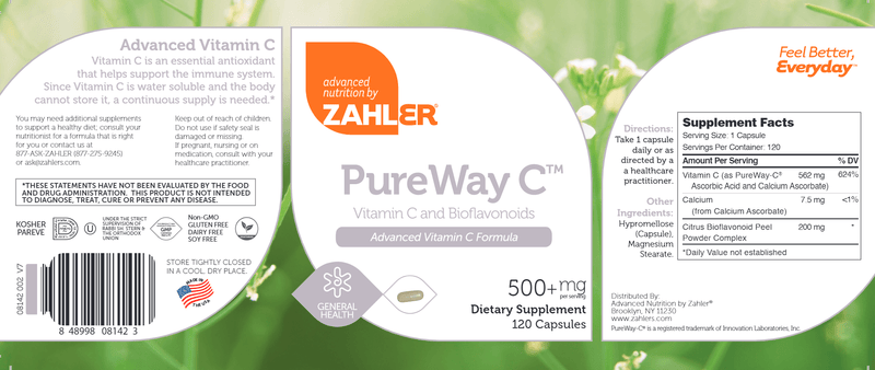 PureWay-C 500 mg (Advanced Nutrition by Zahler) Label