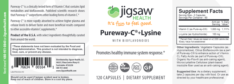 Pureway-C+Lysine (Jigsaw Health) Label