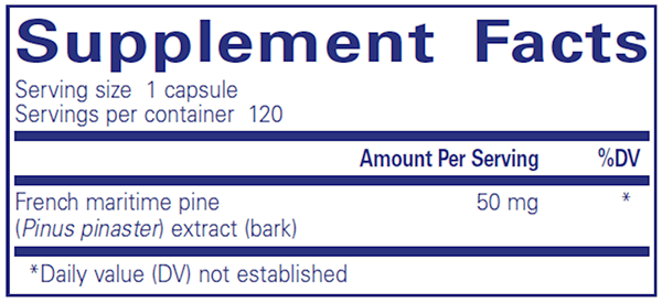 Pycnogenol 50 Mg. 120 caps (Pure Encapsulations) supplement facts