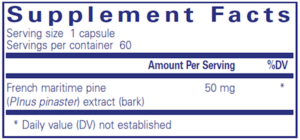 Pycnogenol 50 Mg. 60 caps (Pure Encapsulations) supplement facts