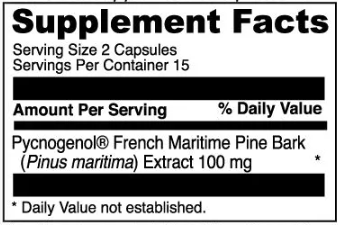 Pycnogenol 50 (DaVinci Labs) 60 Caps Supplement Facts