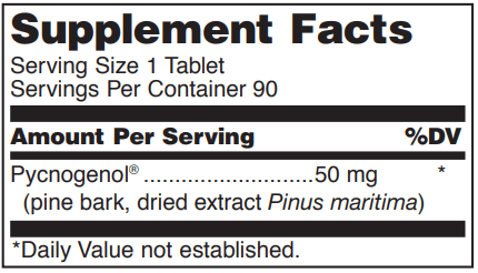 Pycnogenol 50 mg Douglas Labs supplement facts
