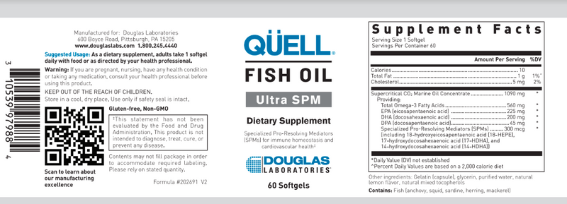 QUELL FISH OIL ULTRA SPM Douglas Labs Label