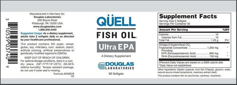 Quell Fish Oil Ultra Epa Douglas Labs Label