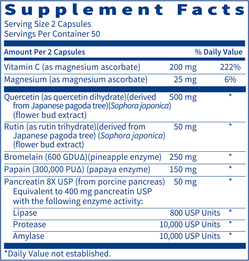 Quercetin-Bromelain Forté™ (Klaire Labs) Supplement Facts
