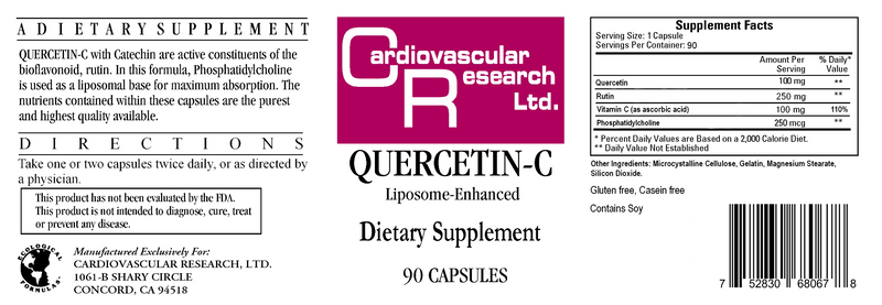 Quercetin-C (Ecological Formulas) Label