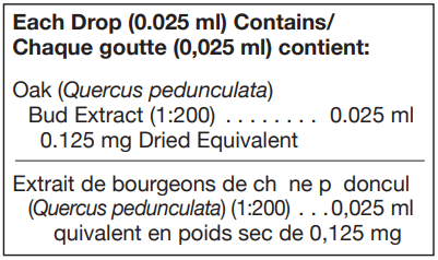 Quercus Pedunculata 125 ml (UNDA) ingredients