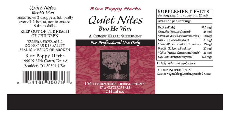 Quiet Nites (Blue Poppy) Label