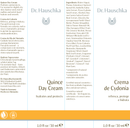 quince day cream dr. hauschka skincare label