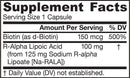 r-alpha lipoic acid with biotin jarrow formulas supplement facts