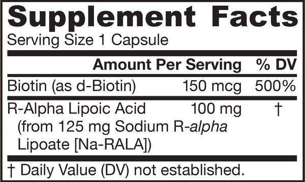 R-Alpha Lipoic Acid Jarrow Formulas supplement facts