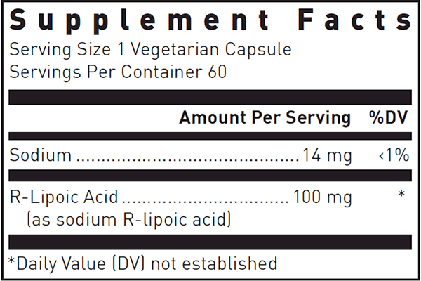 R-Lipoic Acid Revised 60's (Douglas Labs) supplement facts