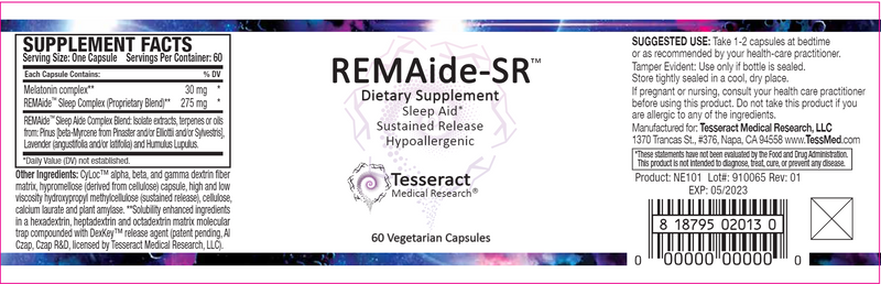 REMAide -SR (Tesseract Medical Research) Label