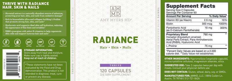 Radiance (Amy Myers MD) Label