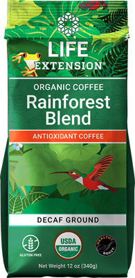 Rainforest Blend Decaf Ground Coffee (Life Extension) Front