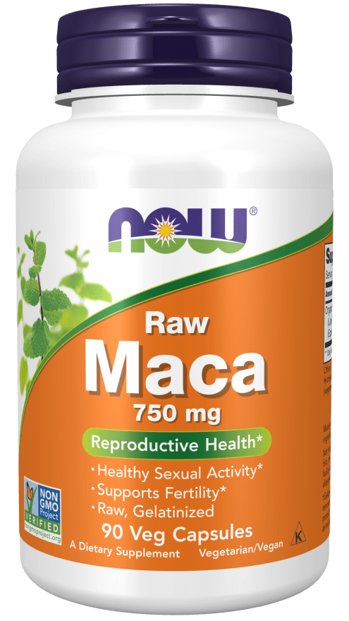 Raw Maca 750 mg (NOW) Front