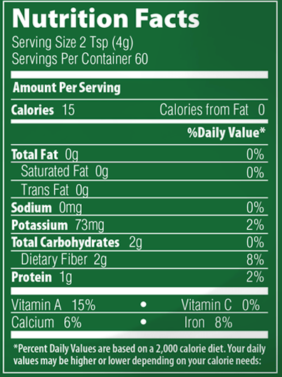 Raw Organic Moringa Leaf Powder Nutrition Facts (Metabolic Response Modifier)