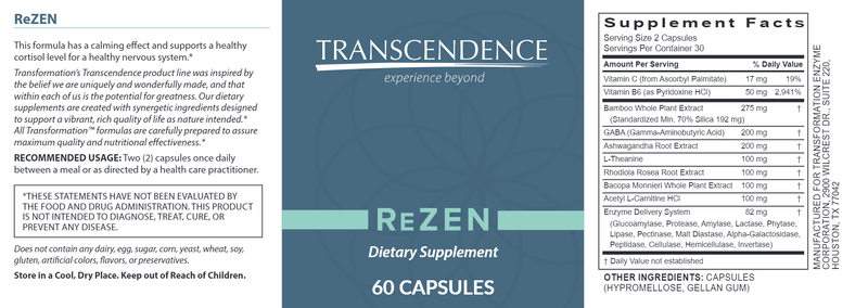 ReZEN (Transformation Enzyme) 60ct Label