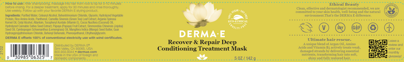 Recover & Repair Conditioning Mask (DermaE) Label
