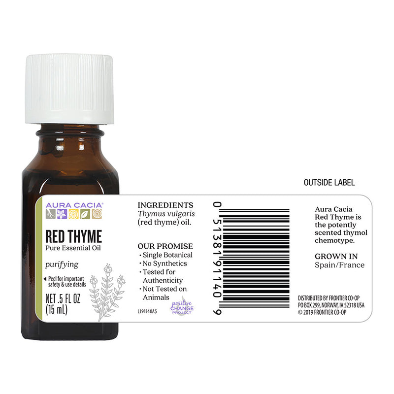 Red Thyme Essential Oil (Aura Cacia) Outside Label