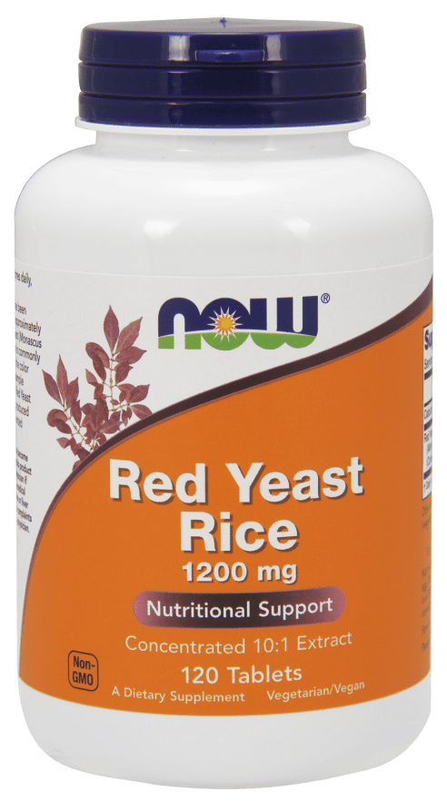 Red Yeast Rice 1200 mg 120 Tablets (NOW) Front