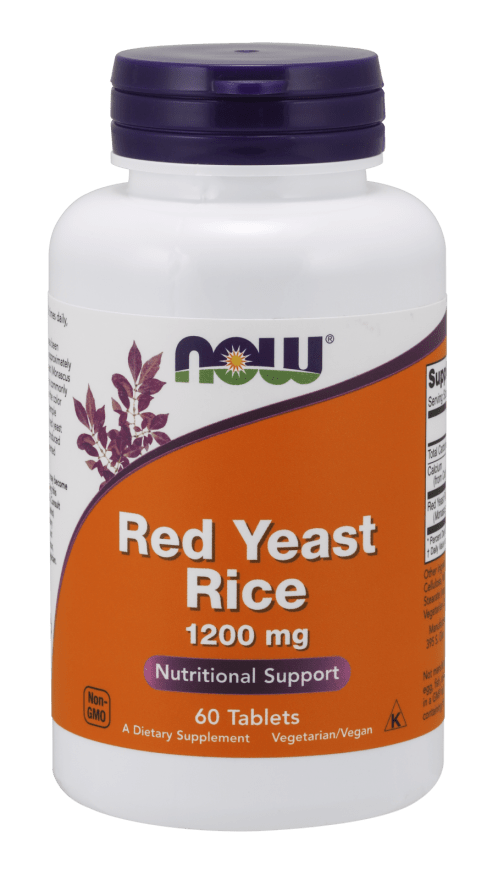 Red Yeast Rice 1200 mg 60 Tablets (NOW) Front
