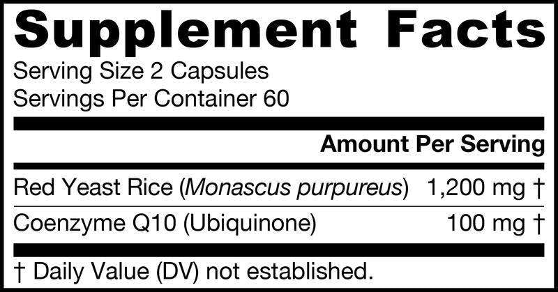 Red Yeast Rice + Co-Q10 Jarrow Formulas supplement facts
