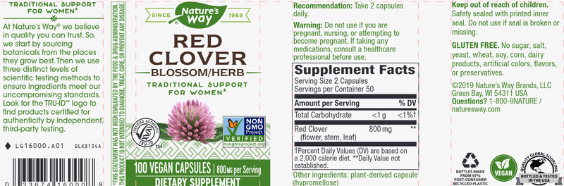 Red Clover Blossoms (Nature's Way) Label
