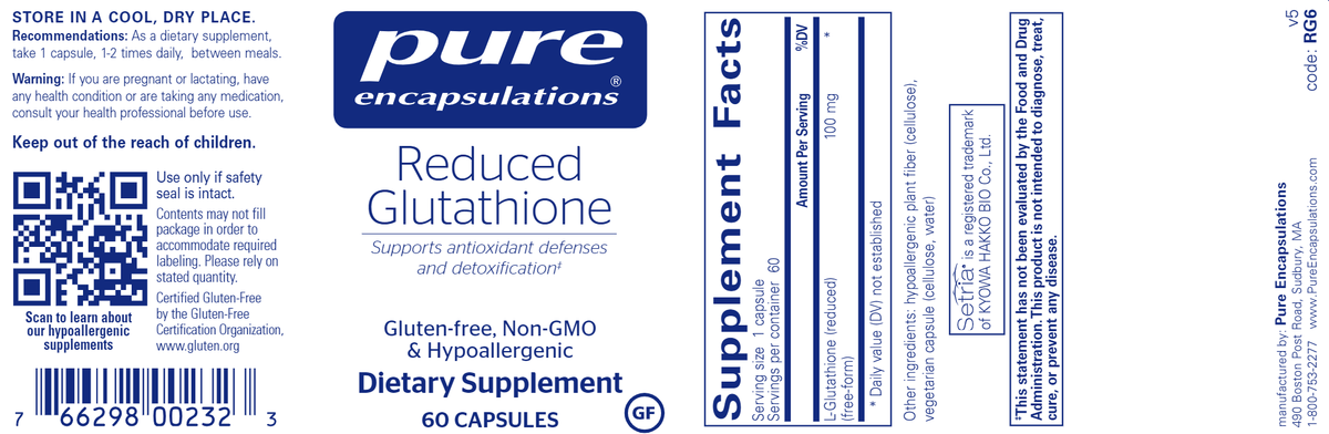 Reduced Glutathione (Pure Encapsulations)