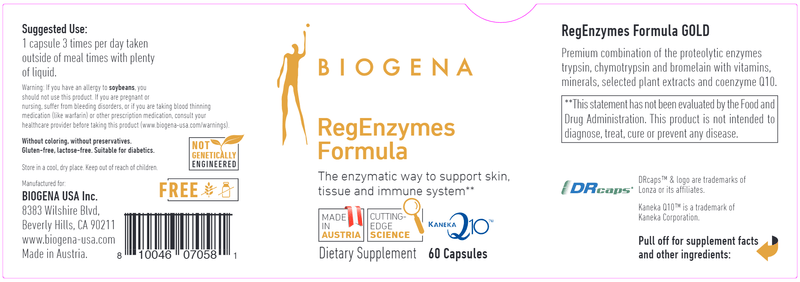 RegEnzymes Formula GOLD Biogena Label