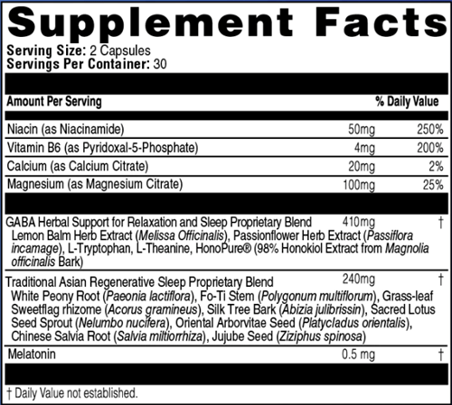 RegeneRest (Clinical Synergy) supplement facts