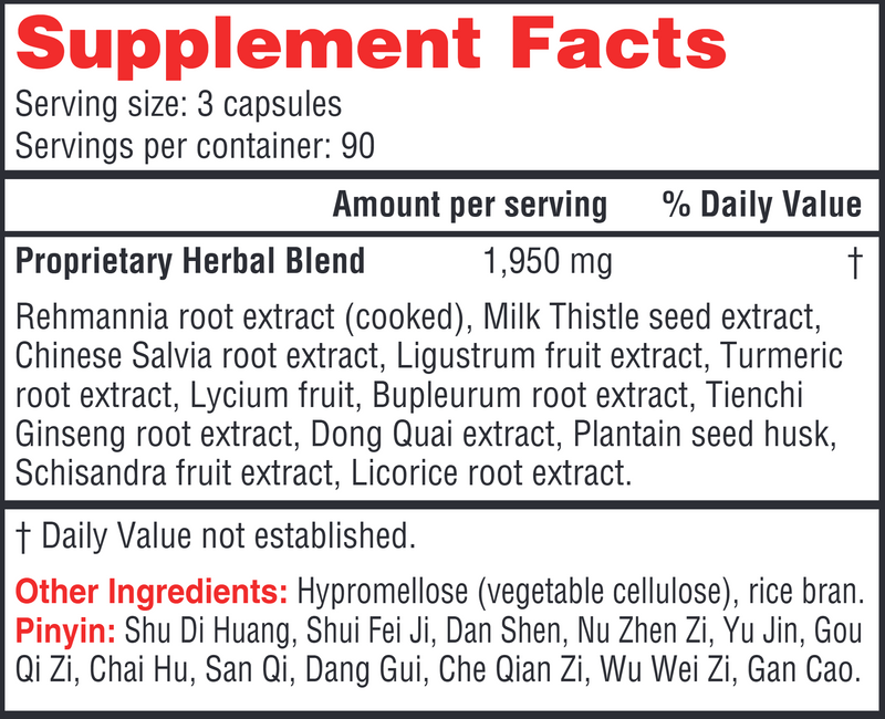 Rehmannia & Milk Thistle 270 Count (Health Concerns) Supplement Facts