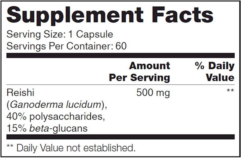 Reishi SAP (NFH Nutritional Fundamentals) Supplement Facts