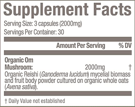Reishi Capsules (Om Mushrooms) supplement facts