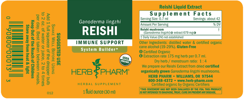 Reishi label Herb Pharm