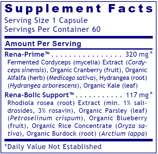 RenaVen (Premier Research Labs) Supplement Facts