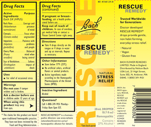 Rescue Remedy (Nelson Bach) 0.7oz Label