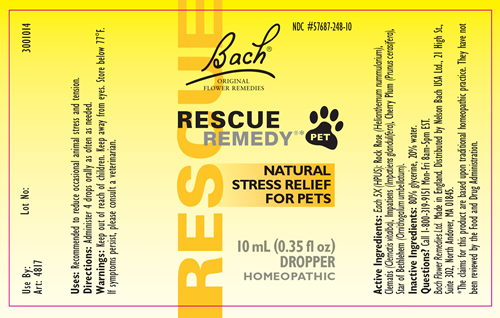Rescue Remedy Pet (Nelson Bach) 0.35oz Label