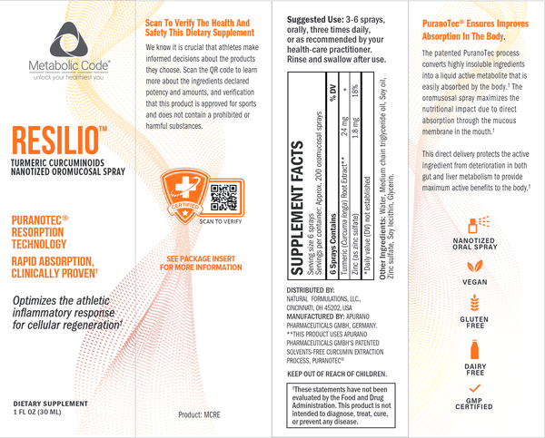 Resilio Standard (Metabolic Code) Label