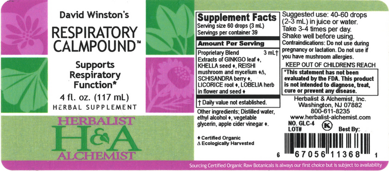 Respiratory Compound (Herbalist Alchemist) Label