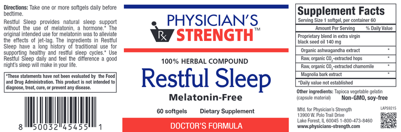Restful Sleep Physicians Strength Label