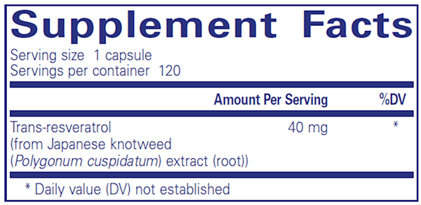 Resveratrol 120 caps (Pure Encapsulations) supplement facts