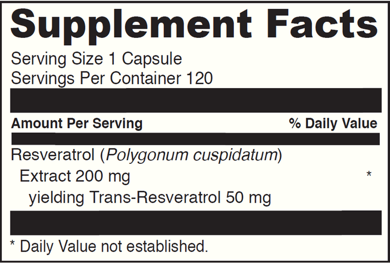 Resveratrol 50 DaVinci Labs Supplement Facts