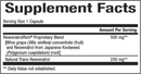 resveratrol rich concentrate (natural factors) supplement facts