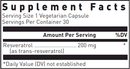 resveratrol douglas labs supplement facts