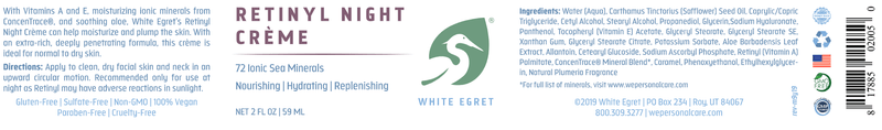 Retinyl Night Crème (White Egret) Label