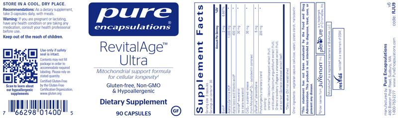 RevitalAge™ Ultra 90's (Pure Encapsulations) label