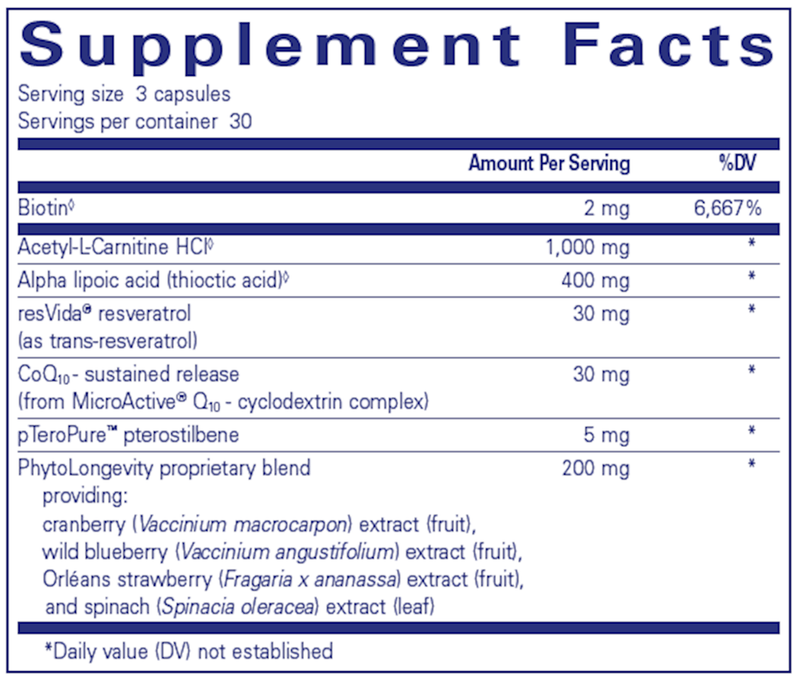 RevitalAge™ Ultra 90's (Pure Encapsulations) supplement facts